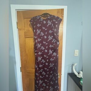 a new day Burgundy Floral Maxi Dress